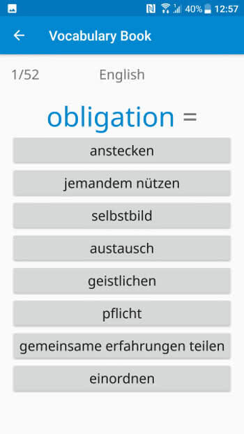 demonstration of the multiple choice mode